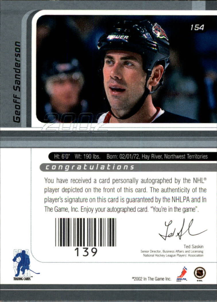 B3225- 2001-02 BAP Signature Series Base +Autos -You Pick- 15+ FREE US SHIP - Picture 188 of 287