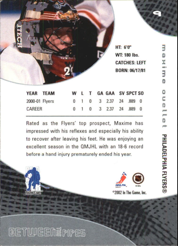 2001-02 Between the Pipes #9 Maxime Ouellet back image