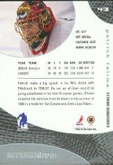2001-02 Between the Pipes #43 Patrick Lalime back image