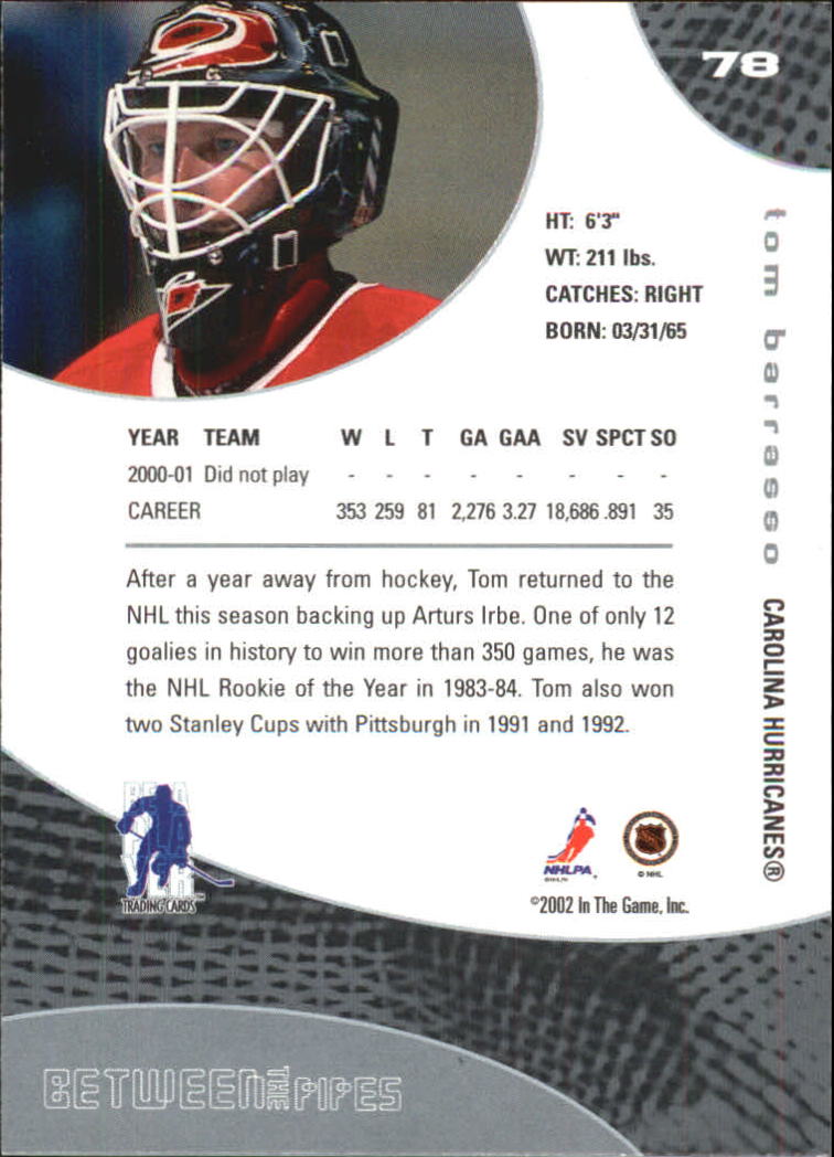 2001-02 Between the Pipes #78 Tom Barrasso back image