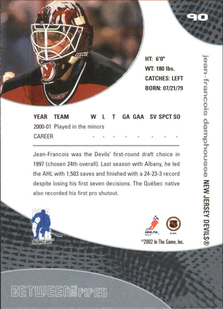 2001-02 Between the Pipes #90 J-F Damphousse back image