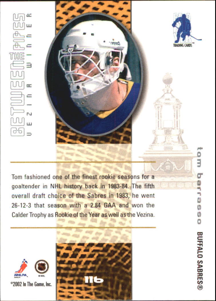 2001-02 Between the Pipes #116 Tom Barrasso back image