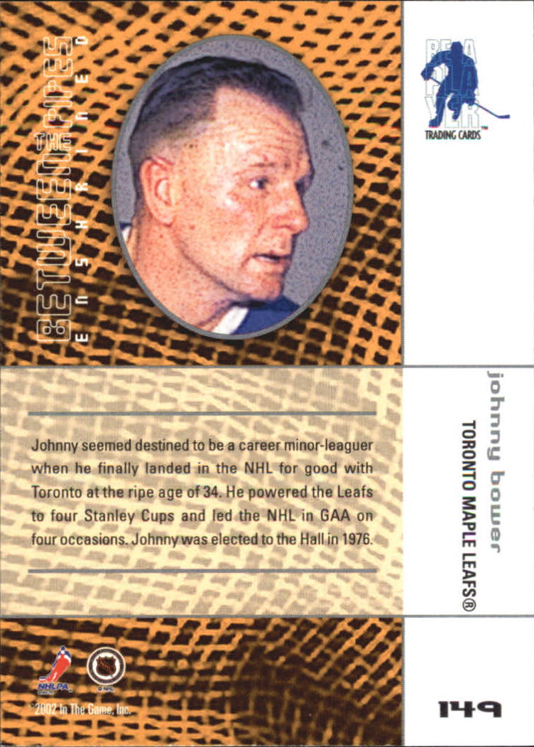 2001-02 Between the Pipes #149 Johnny Bower back image