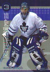 2001-02 Between the Pipes He Shoots He Saves Points #18 Curtis Joseph 3 pts.