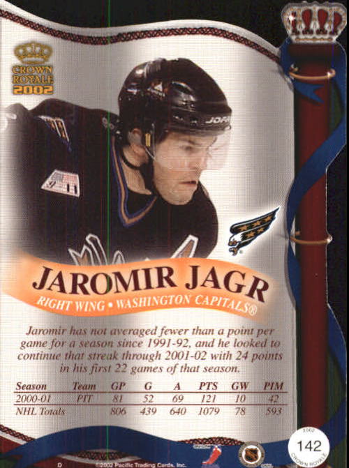 2001-02 Crown Royale #142 Jaromir Jagr back image