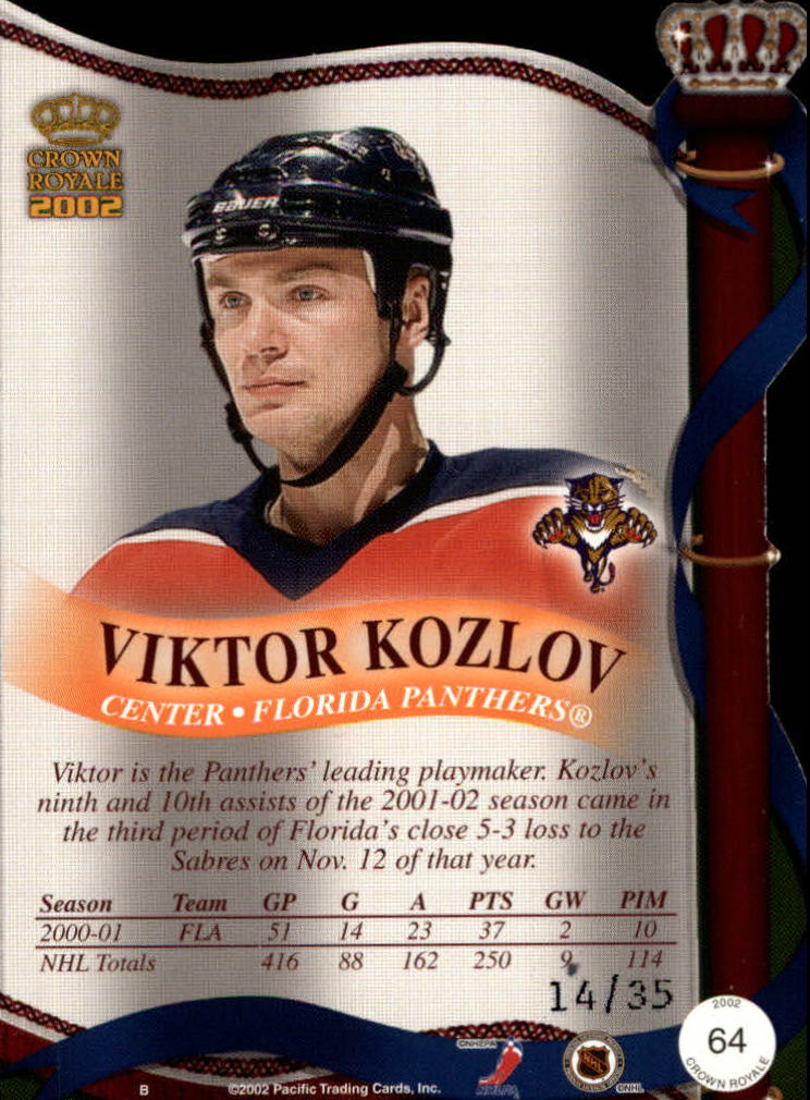 2001-02 Crown Royale Red #64 Viktor Kozlov back image