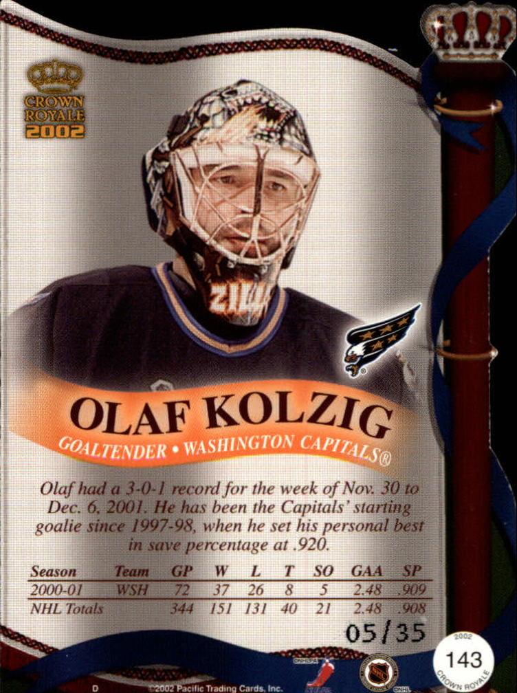 2001-02 Crown Royale Red #143 Olaf Kolzig back image