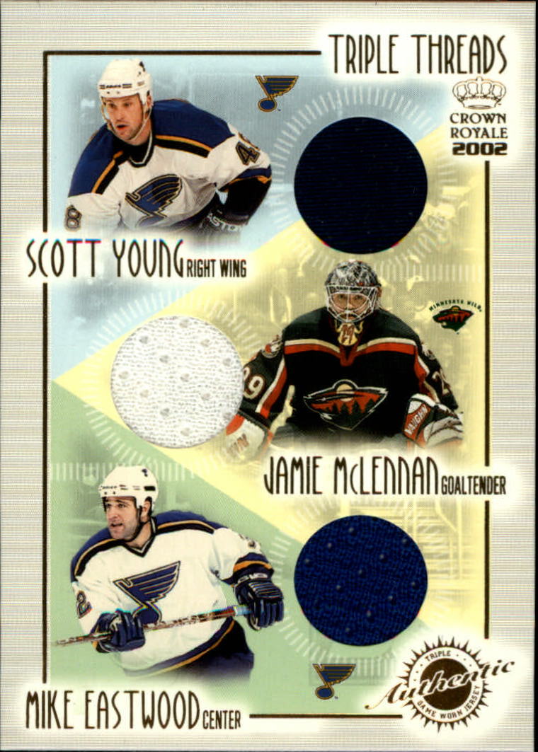 2001-02 Crown Royale Triple Threads #18 Scott Young/Jamie McLennan/Mike Eastwood