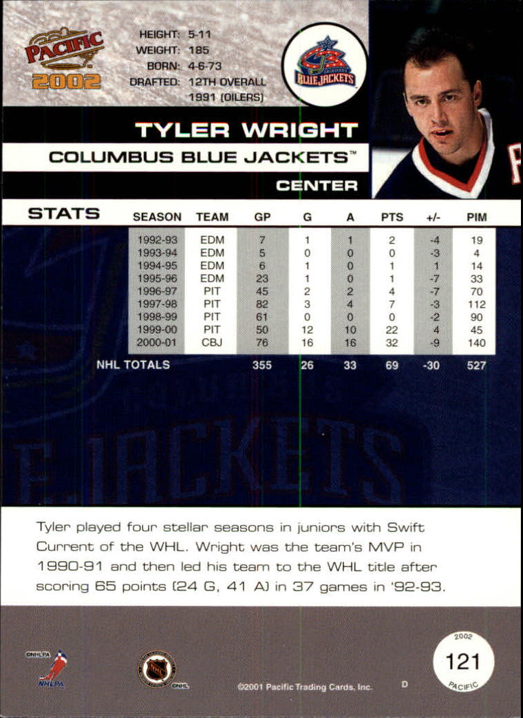 2001-02 Pacific #121 Tyler Wright back image