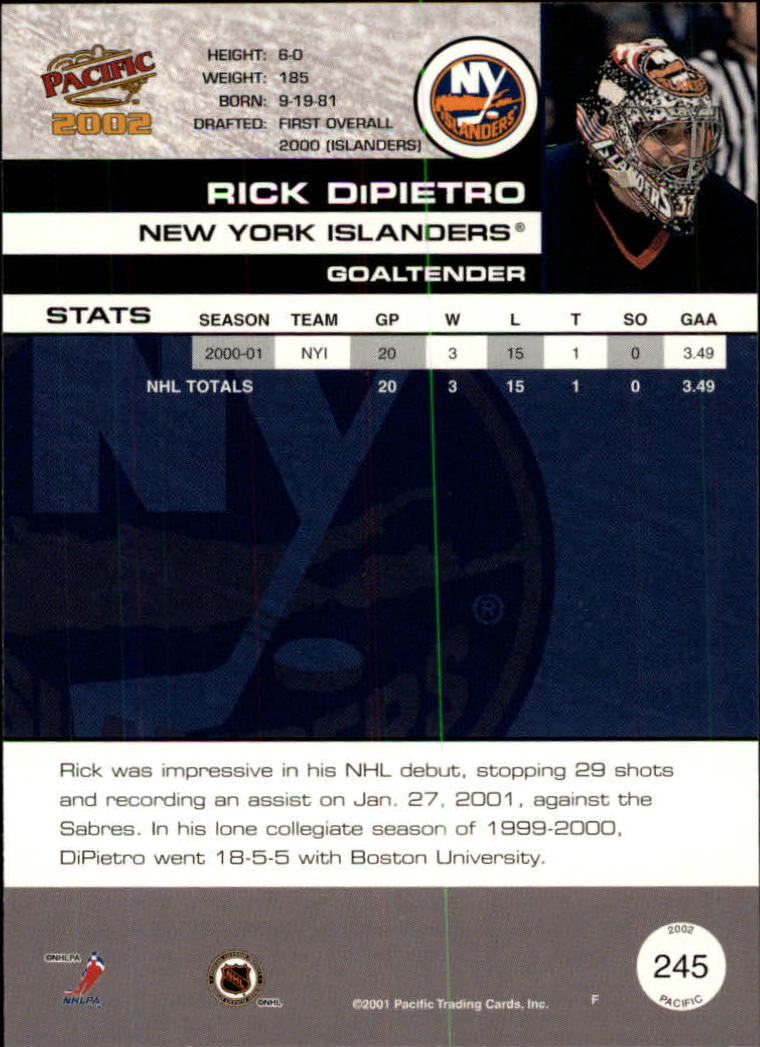 B0106- 2001-02 Pacific Hockey Karten 1-452 + Rookies -du Pick- 15 + Free US - Bild 209 von 391