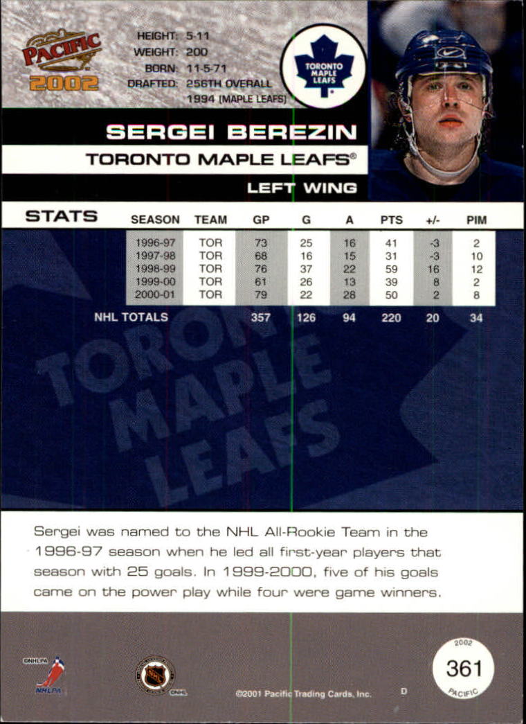 B0106- 2001-02 Pacific Hockey Karten 1-452 + Rookies -du Pick- 15 + Free US - Bild 327 von 391