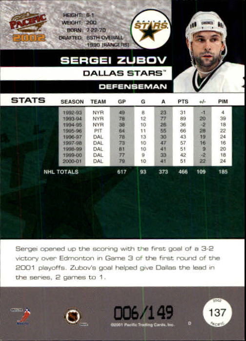 Sports Card Back