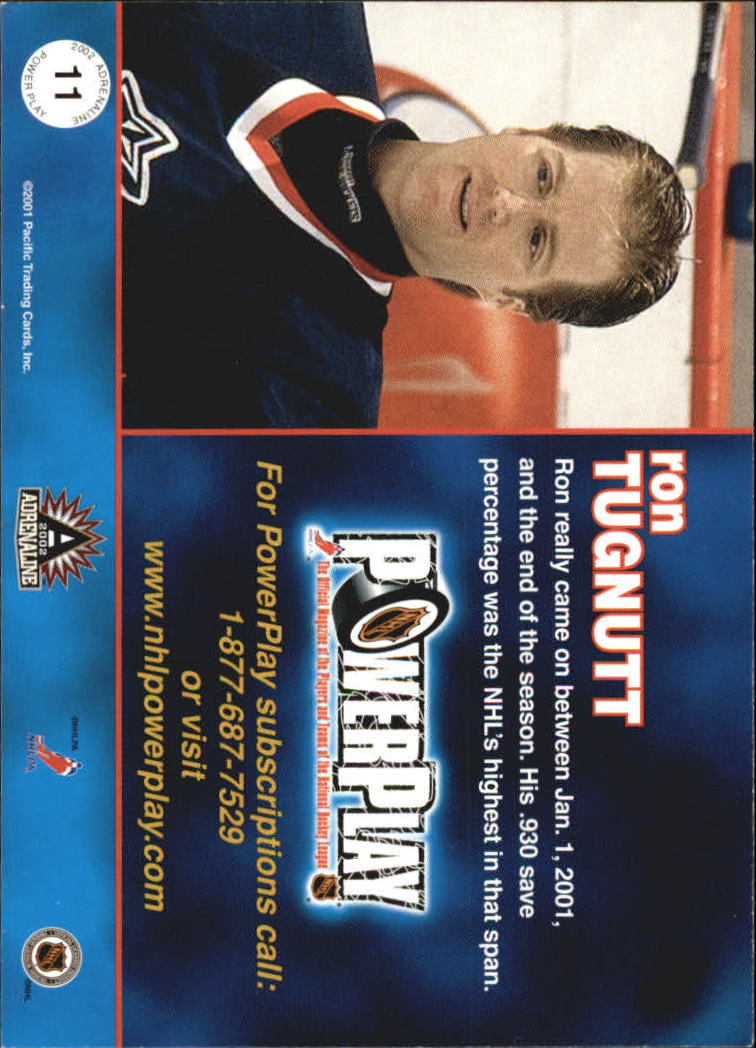 2001-02 Pacific Adrenaline Power Play #11 Ron Tugnutt back image