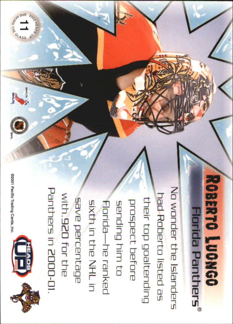 2001-02 Pacific Heads Up Breaking the Glass #10 Mike Comrie back image