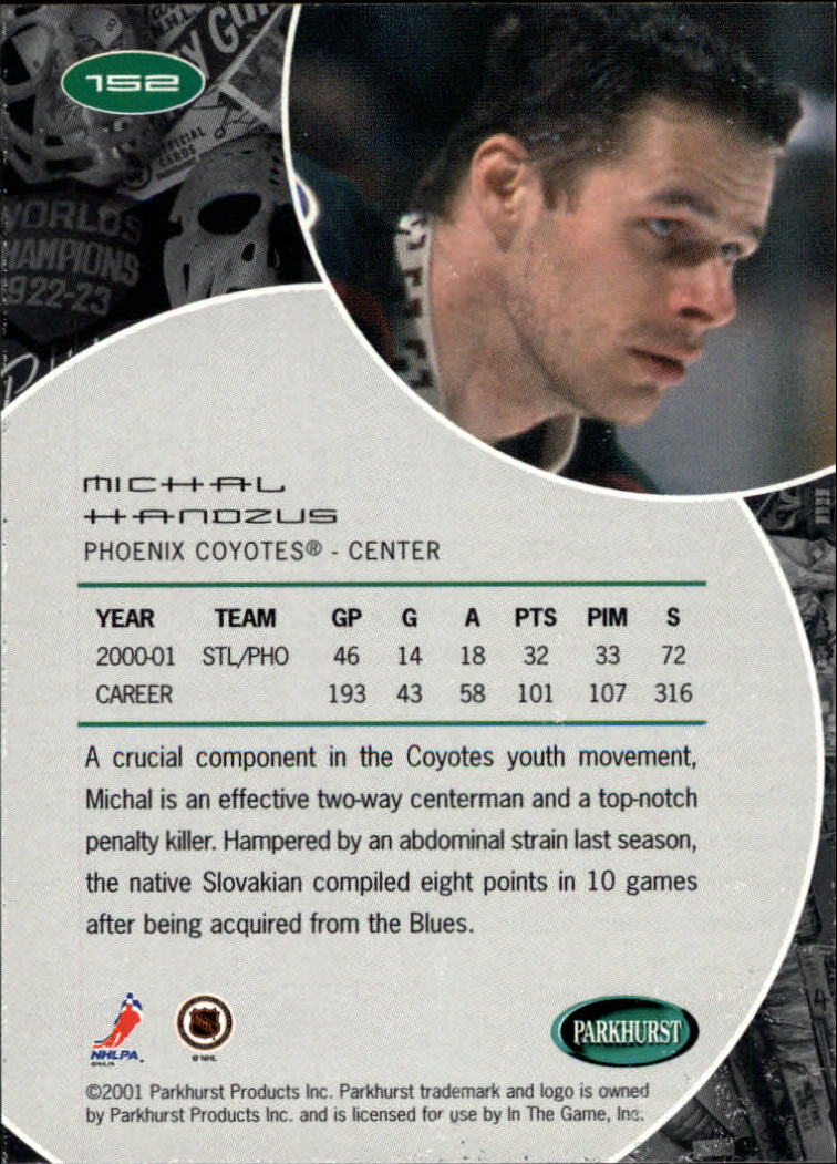 B2816- 2001-02 Parkhurst Hk Card #s 1-250 +Rookies -You Pick- 15+ FREE US SHIP - Picture 157 of 313