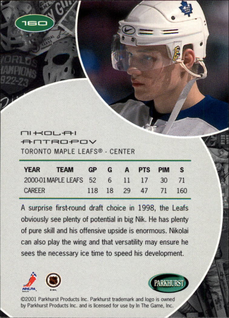 B2816- 2001-02 Parkhurst Hk Card #s 1-250 +Rookies -You Pick- 15+ FREE US SHIP - Picture 163 of 313