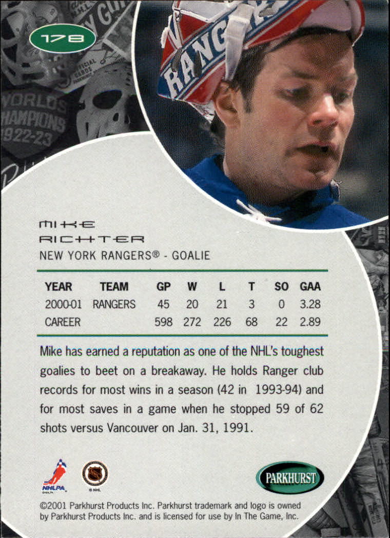 B2816- 2001-02 Parkhurst Hk Card #s 1-250 +Rookies -You Pick- 15+ FREE US SHIP - Picture 191 of 313