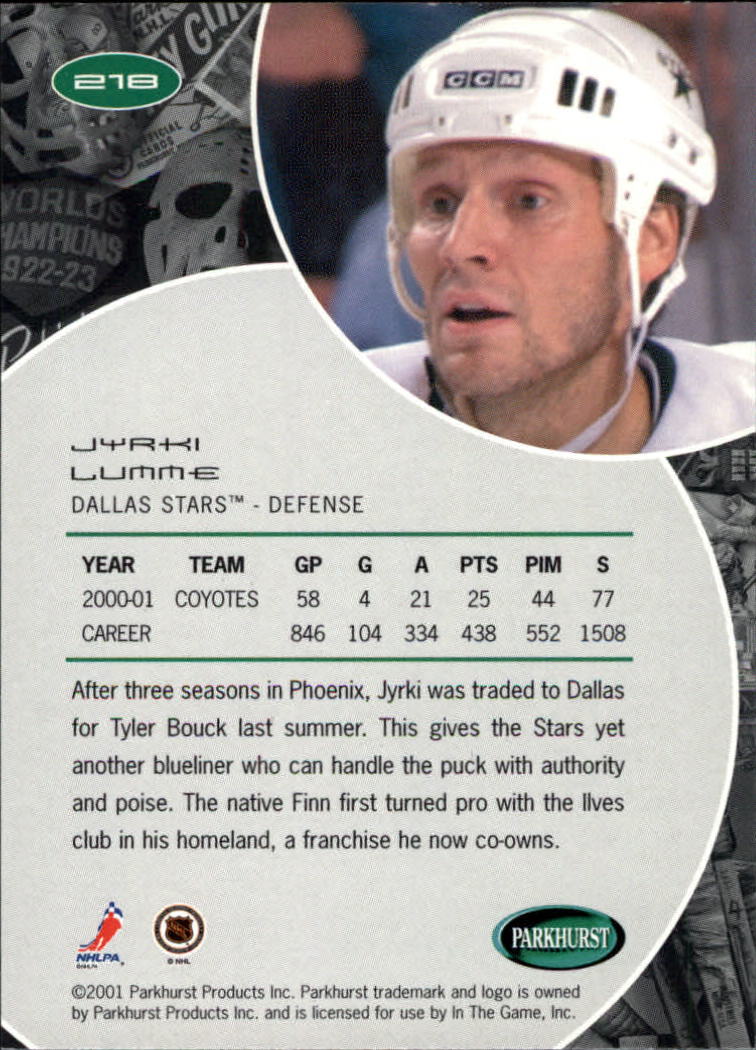 B2816- 2001-02 Parkhurst Hk Card #s 1-250 +Rookies -You Pick- 15+ FREE US SHIP - Picture 261 of 313