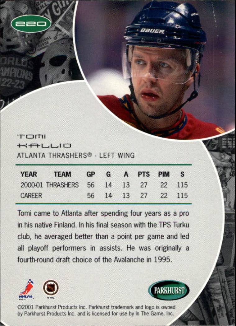 B2816- 2001-02 Parkhurst Hk Card #s 1-250 +Rookies -You Pick- 15+ FREE US SHIP - Picture 265 of 313