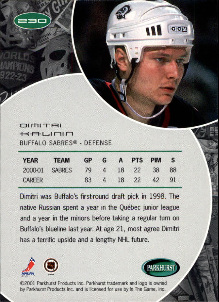 B2816- 2001-02 Parkhurst Hk Card #s 1-250 +Rookies -You Pick- 15+ FREE US SHIP - Picture 277 of 313