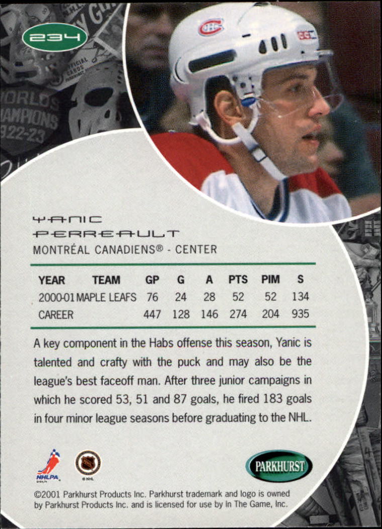 B2816- 2001-02 Parkhurst Hk Card #s 1-250 +Rookies -You Pick- 15+ FREE US SHIP - Picture 285 of 313