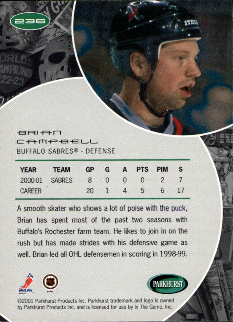 B2816- 2001-02 Parkhurst Hk Card #s 1-250 +Rookies -You Pick- 15+ FREE US SHIP - Picture 289 of 313