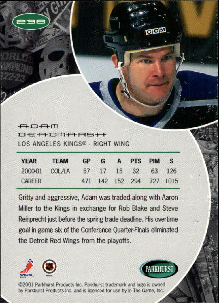 B2816- 2001-02 Parkhurst Hk Card #s 1-250 +Rookies -You Pick- 15+ FREE US SHIP - Picture 293 of 313