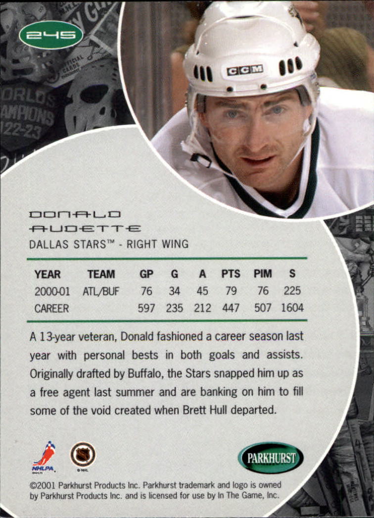 B2816- 2001-02 Parkhurst Hk Card #s 1-250 +Rookies -You Pick- 15+ FREE US SHIP - Picture 303 of 313