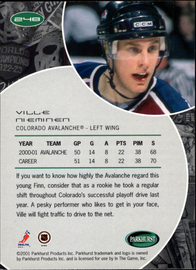 B2816- 2001-02 Parkhurst Hk Card #s 1-250 +Rookies -You Pick- 15+ FREE US SHIP - Picture 309 of 313