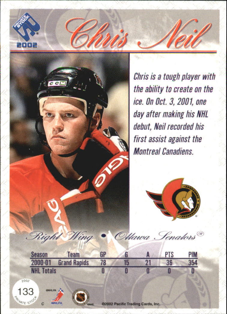2001-02 Private Stock Gold #133 Chris Neil back image