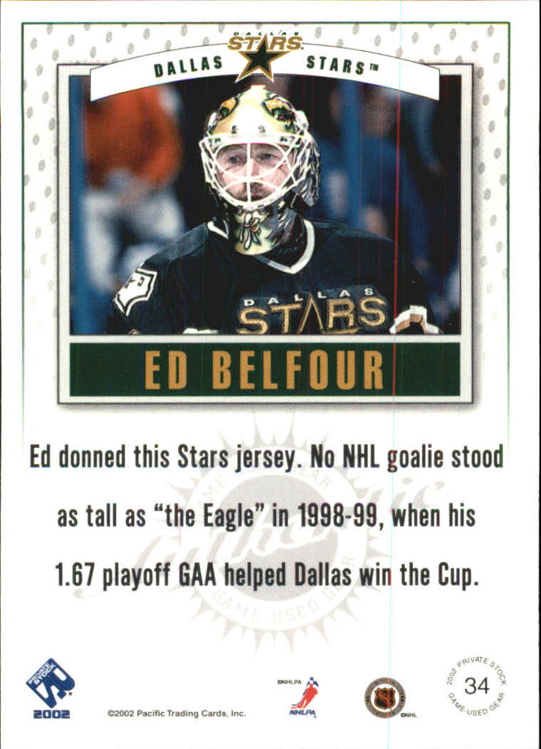 2001-02 Private Stock Game Gear #34 Ed Belfour back image