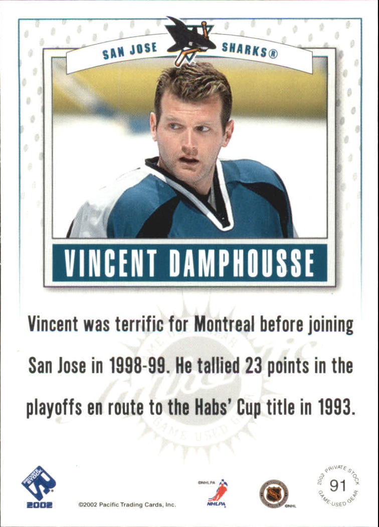 2001-02 Private Stock Game Gear #91 Vincent Damphousse SP back image