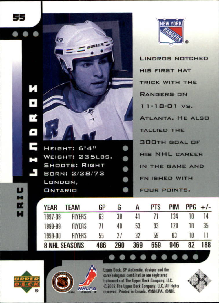 A3984- 2001-02 SP Authentic Hockey Card #s 1-180 -You Pick- 15+ FREE US SHIP