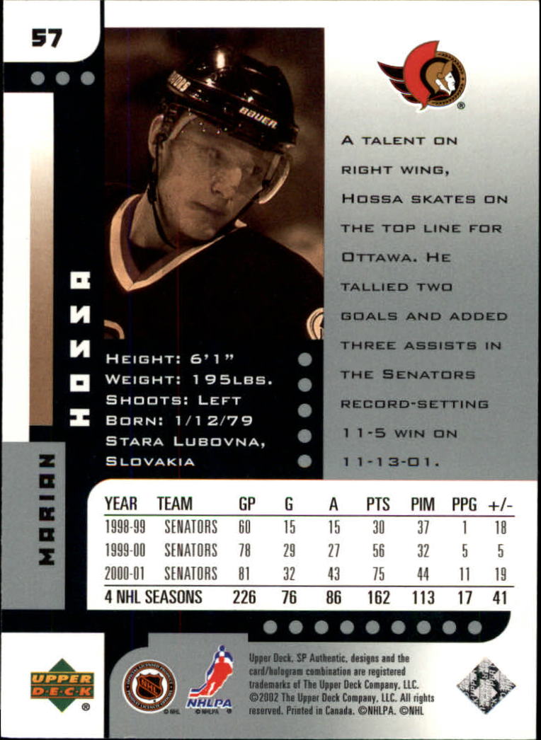 A3984- 2001-02 SP Authentic Hockey Card #s 1-180 -You Pick- 15+ FREE US SHIP