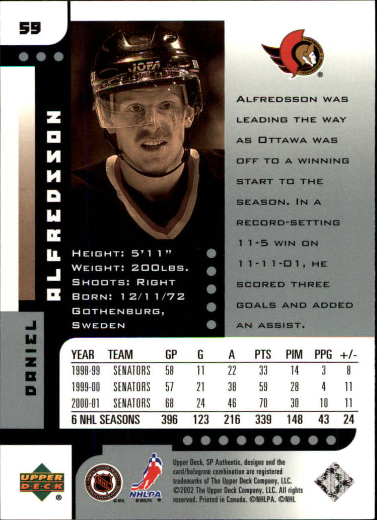 A3984- 2001-02 SP Authentic Hockey Card #s 1-180 -You Pick- 15+ FREE US SHIP