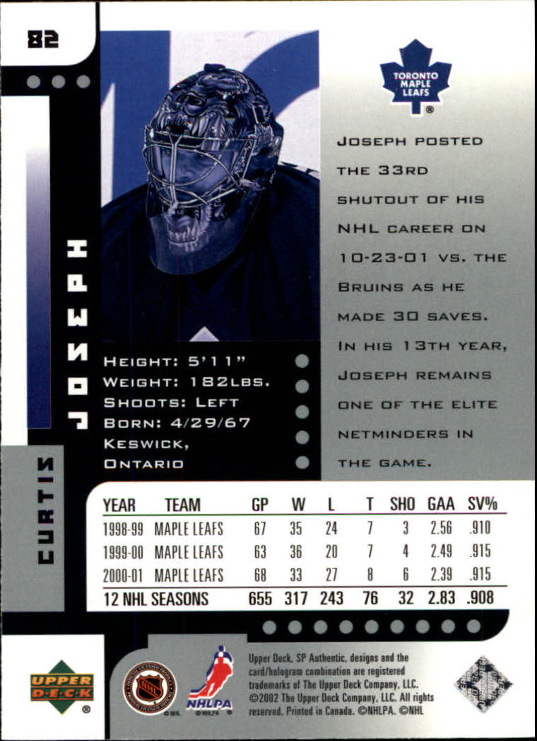 A3984- 2001-02 SP Authentic Hockey Card #s 1-180 -You Pick- 15+ FREE US SHIP