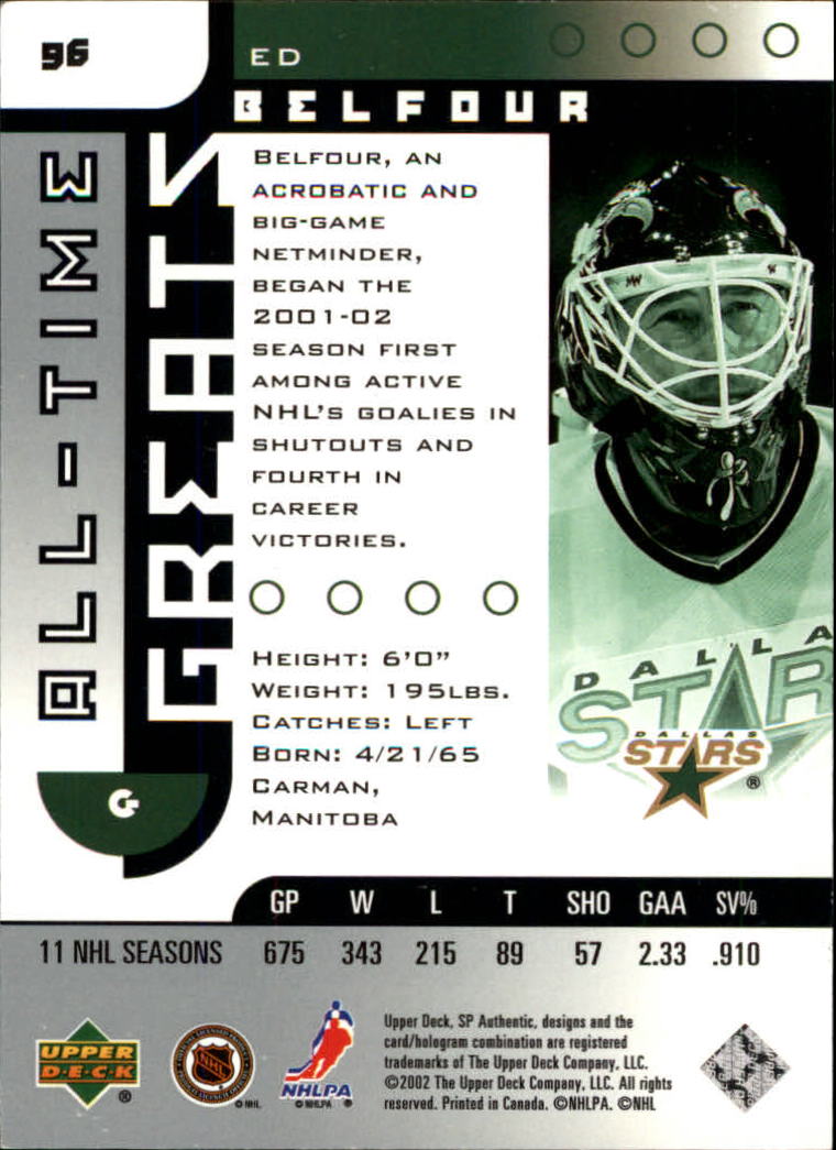A3984- 2001-02 SP Authentic Hockey Card #s 1-180 -You Pick- 15+ FREE US SHIP - Picture 191 of 283