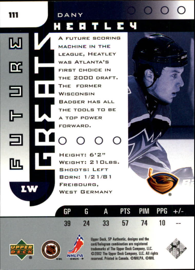 A3984- 2001-02 SP Authentic Hockey Card #s 1-180 -You Pick- 15+ FREE US SHIP - Picture 221 of 283