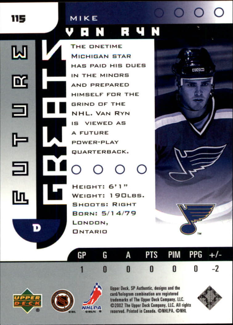 A3984- 2001-02 SP Authentic Hockey Card #s 1-180 -You Pick- 15+ FREE US SHIP - Picture 229 of 283