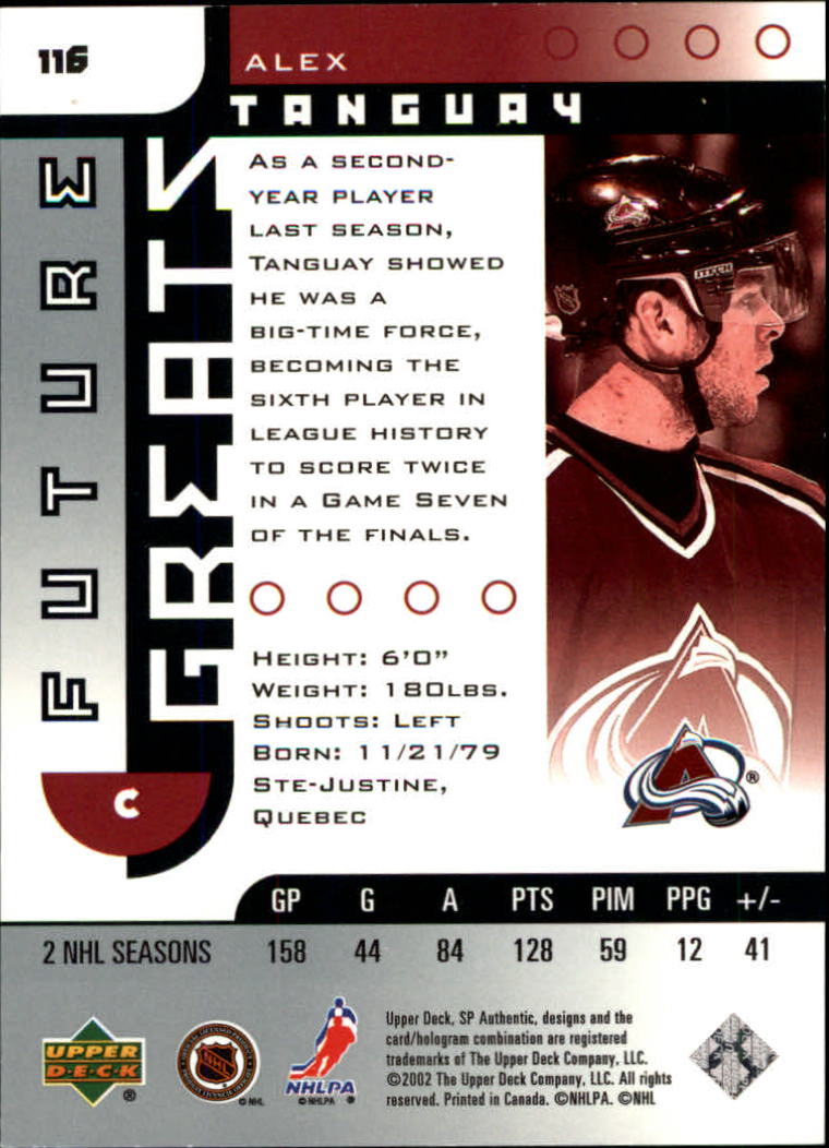 A3984- 2001-02 SP Authentic Hockey Card #s 1-180 -You Pick- 15+ FREE US SHIP - Picture 231 of 283