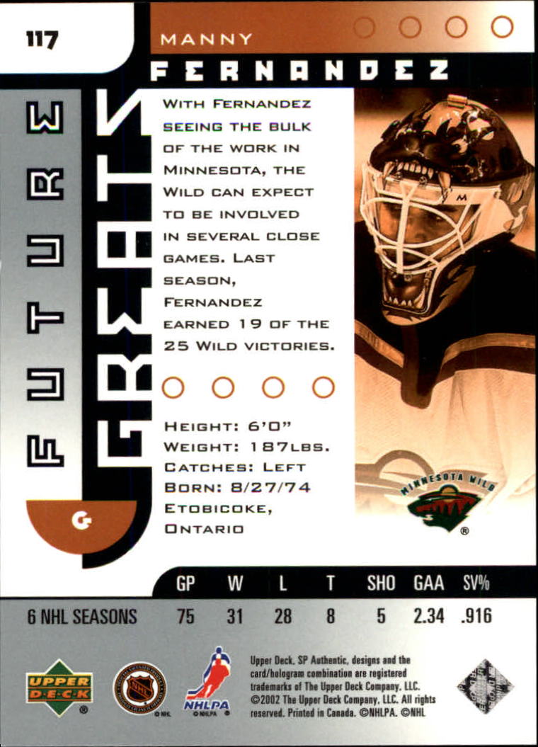 A3984- 2001-02 SP Authentic Hockey Card #s 1-180 -You Pick- 15+ FREE US SHIP - Picture 233 of 283