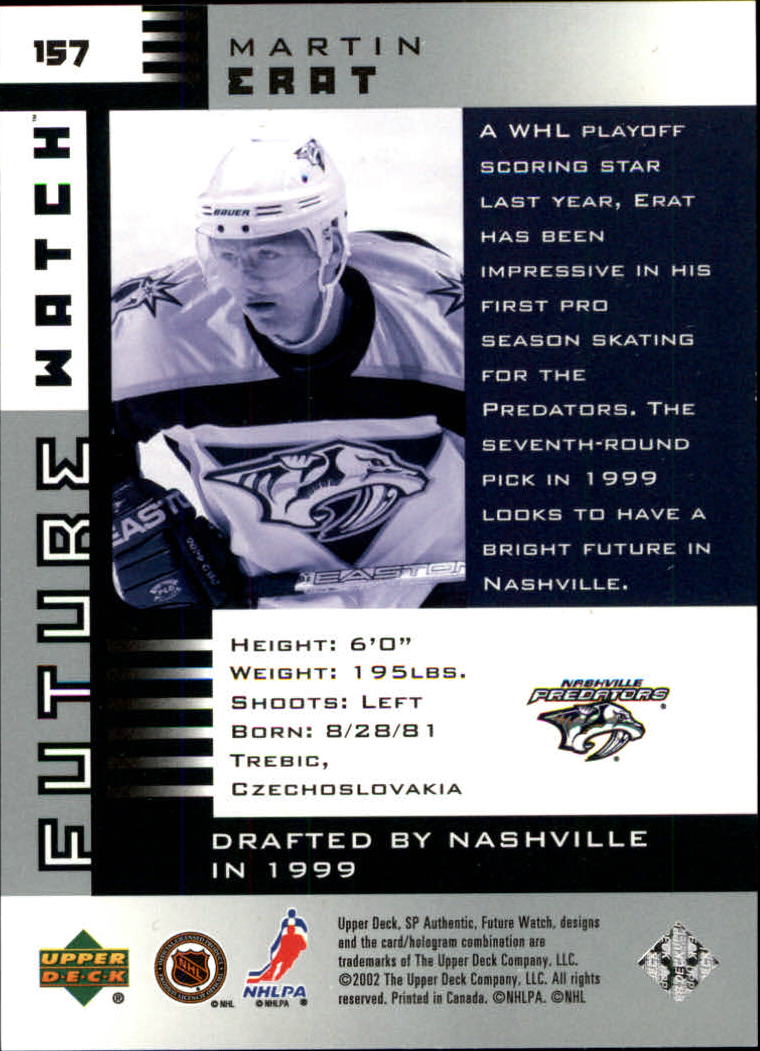 A3984- 2001-02 SP Authentic Hockey Card #s 1-180 -You Pick- 15+ FREE US SHIP - Picture 279 of 283
