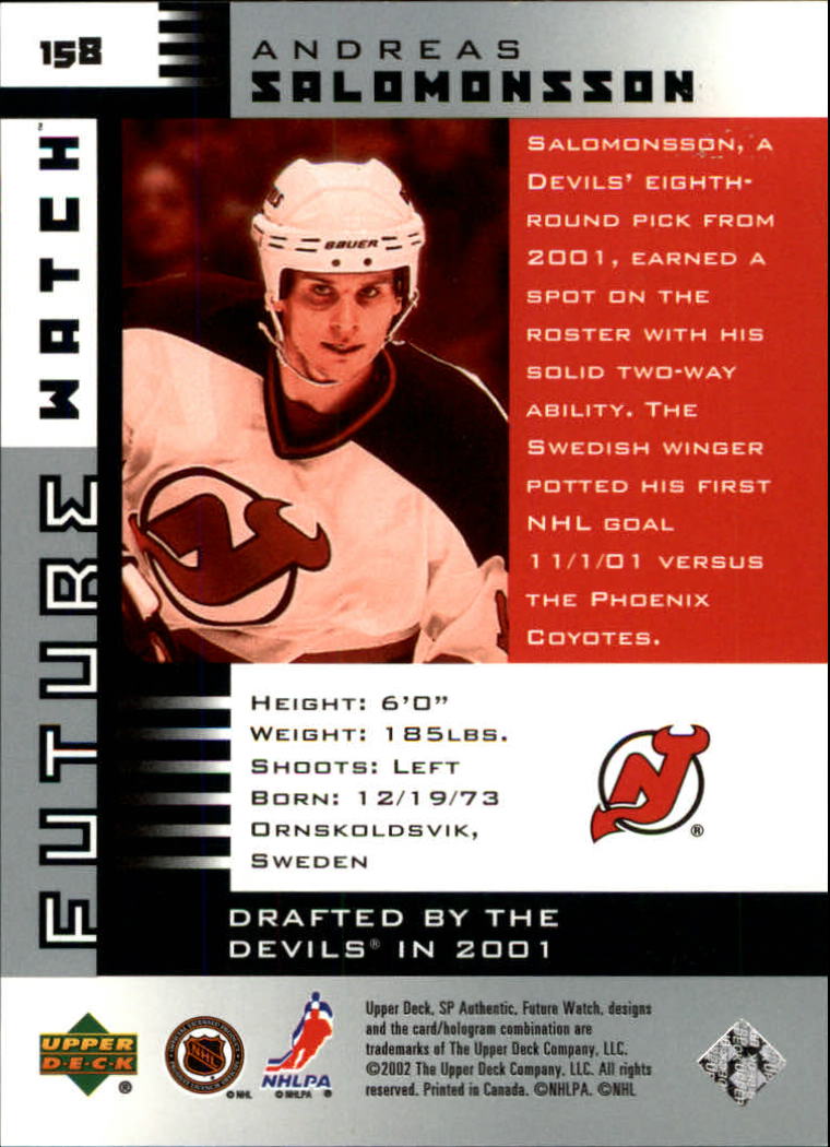 A3984- 2001-02 SP Authentic Hockey Card #s 1-180 -You Pick- 15+ FREE US SHIP - Picture 281 of 283