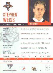 2001-02 Titanium Draft Day Edition #133 Stephen Weiss RC back image