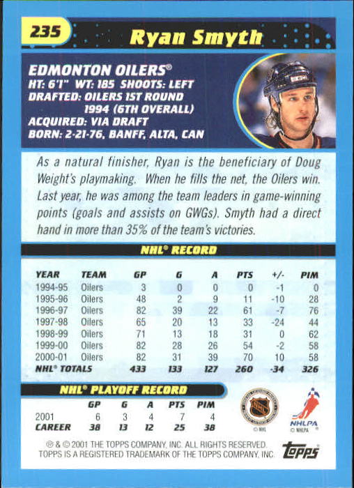 A6631- 2001-02 Topps Hockey Cards 201-330 +Inserts -You Pick- 15+ FREE US SHIP - Picture 63 of 321