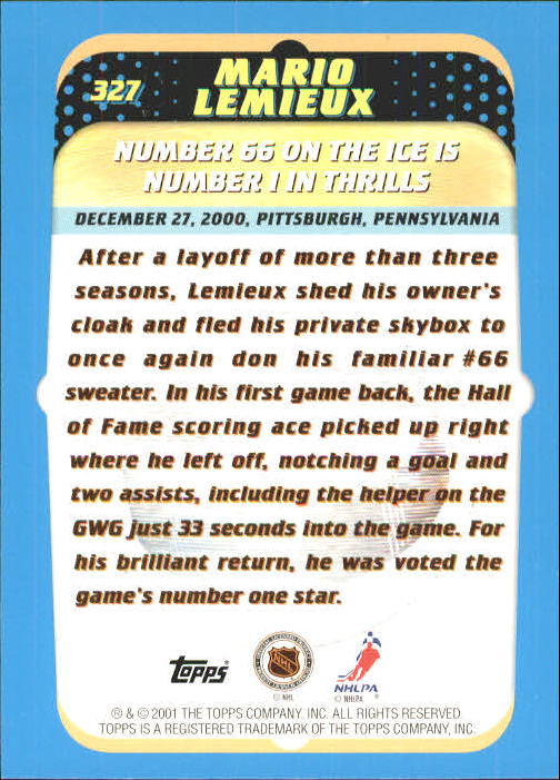Mario Lemieux cards (1990-2023) Penguins - You Choose - Picture 54 of 107