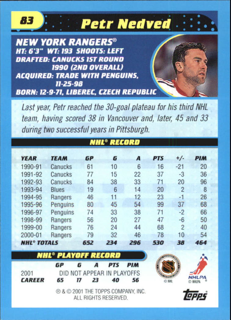A6631- 2001-02 Topps Hockey Cards 201-330 +Inserts -You Pick- 15+ FREE US SHIP - Picture 293 of 321