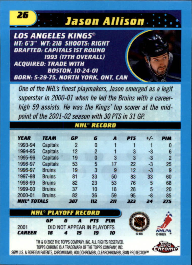 B1371-2001-02 Topps Chrome HK #S 1-182 + Rookies - Sie wählen aus- 15+ KOSTENLOSER US-VERSAND - Bild 51 von 362