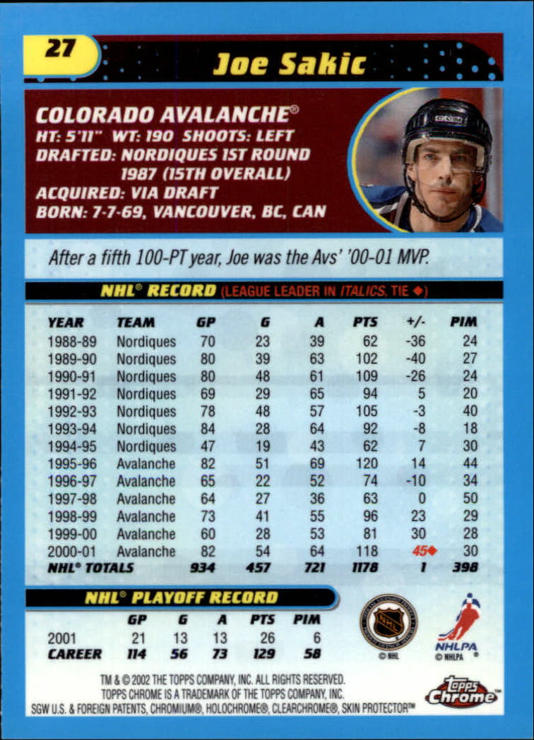 B1371-2001-02 Topps Chrome HK #S 1-182 + Rookies - Sie wählen aus- 15+ KOSTENLOSER US-VERSAND - Bild 53 von 362