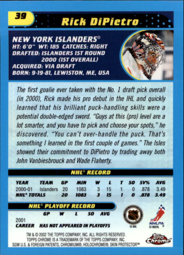 B1371-2001-02 Topps Chrome HK #S 1-182 + Rookies - Sie wählen aus- 15+ KOSTENLOSER US-VERSAND - Bild 77 von 362
